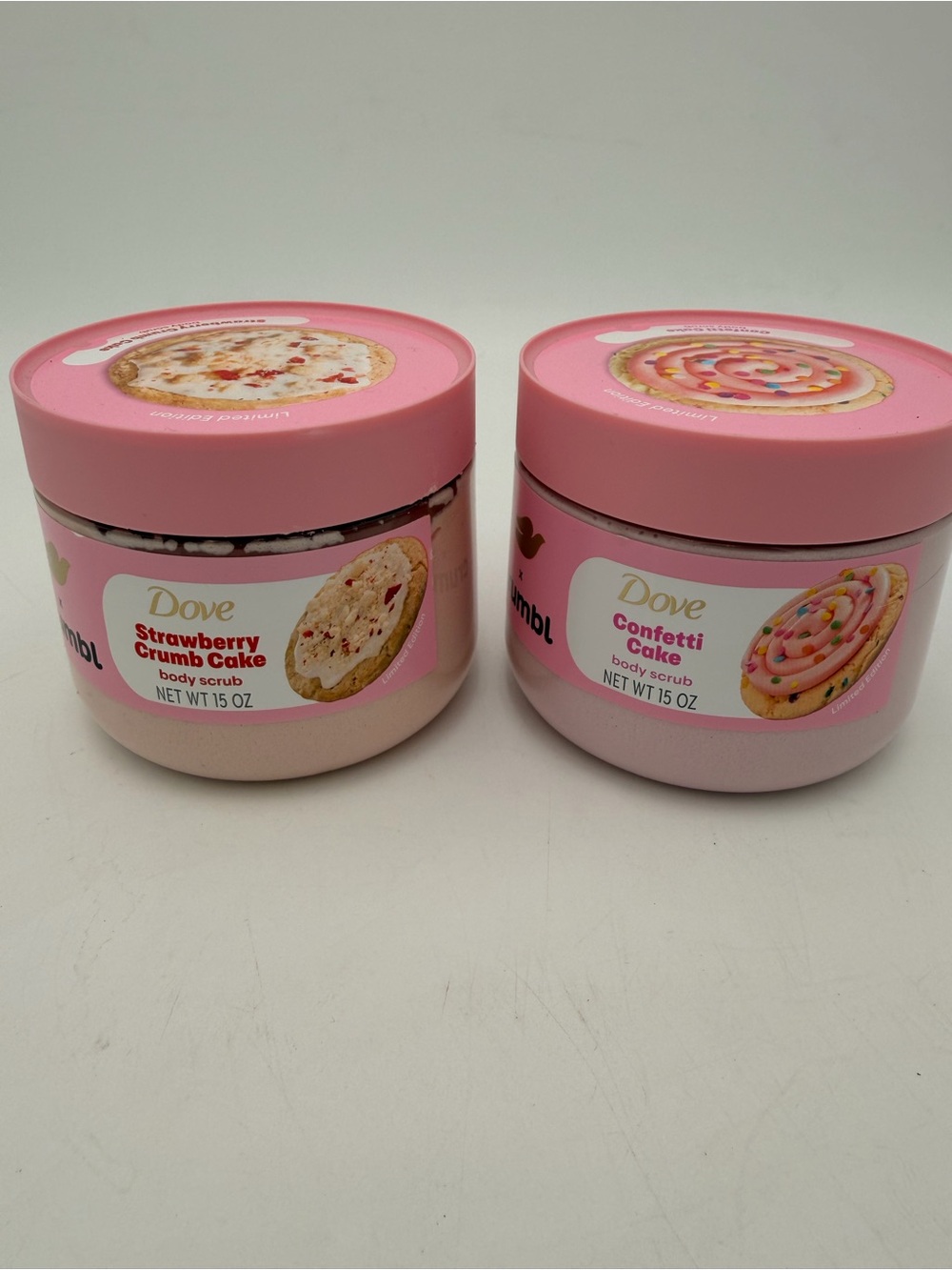 2 Pink Body Scrub - Strawberry Crumb Cake & Confetti Cake